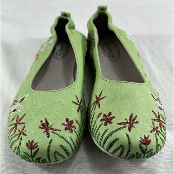Maria Pia Fiji Women's Floral Embroidered Trend Hippie Flats Like Green Sz36 - Picture 5 of 8